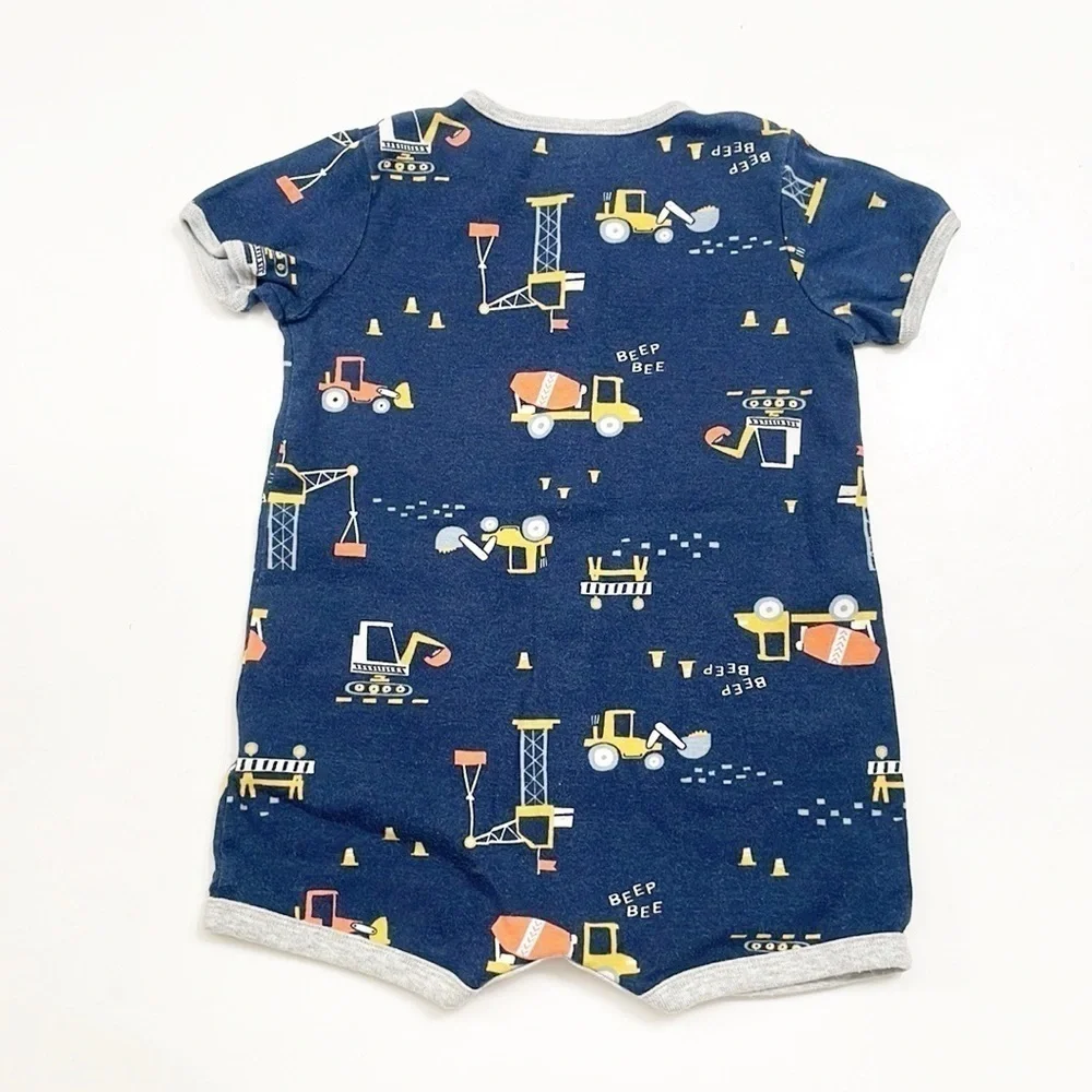 Carter's baby boys construction print romper